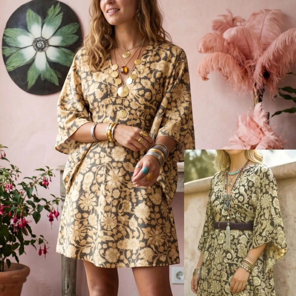 Ambaar Bazaar Handmade Boho Fairycore Prairie Mini Dress